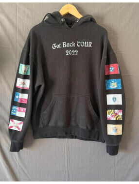 Paul McCartney Got Back Tour Hoodie Sweatshirt Concert Merch State Flags Black M
